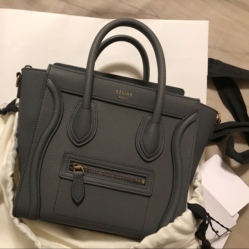 🚫SOLD 🚫 CELINE Nano Leather Crossbody Bag Gray